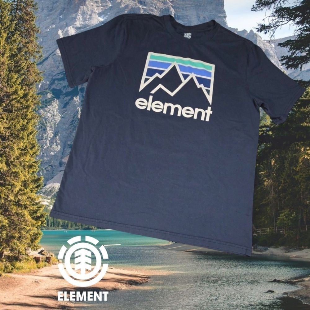 Element Skateboards‎ Men's Link Mountain Tee Eclipse Navy M TINY FLAWS